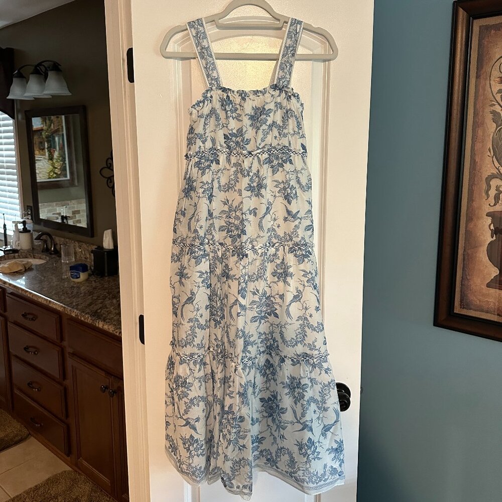 NWOT Max Studio Blue Floral Midi Dress S